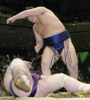 Hakuho rebounds at autumn sumo