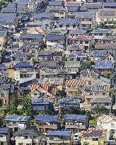 Solar roof panels in Japan's Gunma Prefecture