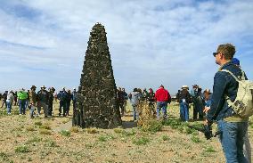 People see obelisk at Trinity Site in New Mexico