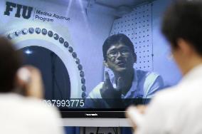 Japanese astronaut speaks from underwater training lab off Florida