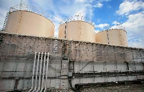 Tanks storing pumped groundwater at Fukushima plant