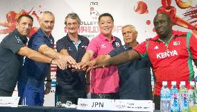Coaches pose before women's volleyball World Cup in Tokyo