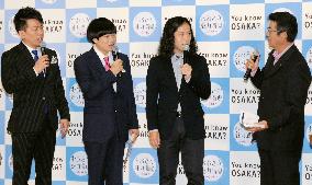 Prize-winning comedian promotes half-priced Osaka tour plans