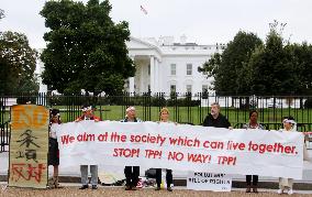 Japanese civil group stages anti-TPP rally in Washington