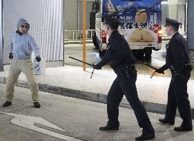 Anti-terrorist exercise at Tokyo bus terminal