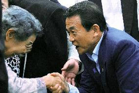 Aso stumps in Hokkaido for lower house election