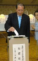 Political party leaders cast votes for general election
