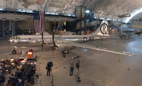 Newly reassembled Enola Gay unveiled to press