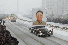 Funeral motorcade for Kim Jong Il