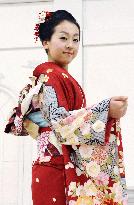 Skater Asada poses in kimono