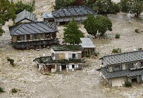 Torrential rain causes floods, landslides in eastern Japan