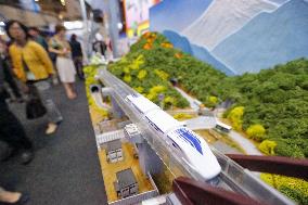 Toy linear train exhibited at Tokyo toy show