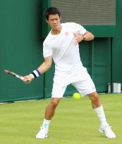 Nishikori says calf feeling better for Wimbledon