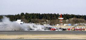 FedEx plane crash lands at Narita airport, bursts into flames