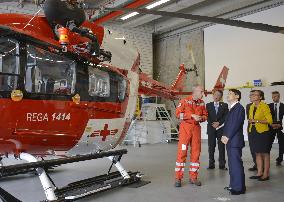 Japanese crown prince visits Swiss air rescue base