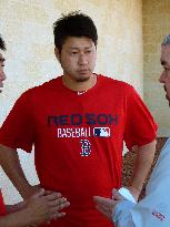 Boston Red Sox pitcher Tazawa begins working out