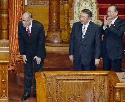 Philippine President Aquino delivers speech at Japanese parliament