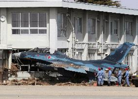 ASDF fighter jet moved by tsunami