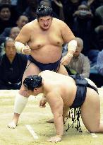 Asashoryu falls to 2nd defeat, tied with Hakuho at spring sumo