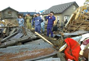 Work begins to clear rubble after deadly tornado in Saroma