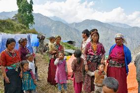 Nepal's Haku village people hit by landslides take refuge elsewhere