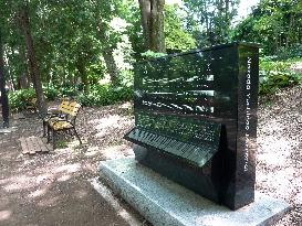 Memorial of late composer Nakada stands in Inokashira Park