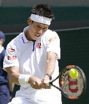 Nishikori beats Bolelli in 5-set Wimbledon opener