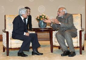 Modi meets with Emperor Akihito