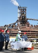 Crown Prince visits Japan's major steel facility