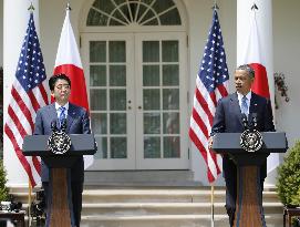 Abe, Obama hold joint press conference