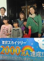 Tokyo Skytree draws 20 millionth visitor