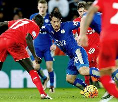 Soccer: Okazaki's Leicester stay top with win over Liverpool