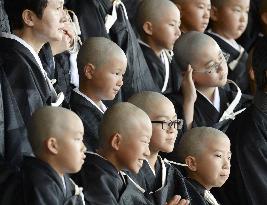 Children enter priesthood in Japan