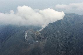 Aftermath of volcanic eruption in southwestern Japan