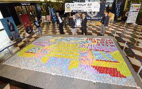 Guinness recognizes largest candy wrapper mosaic in Japan