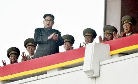 N. Korea's Kim Jong Un appears at huge loyalty parade in Pyongyang