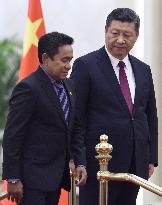 Maldivian president in Beijing