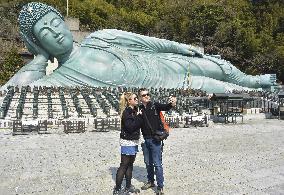 Reclining Buddha statue in southwestern Japan