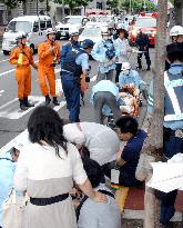 8 injured as car crashes into sidewalk in Kyoto