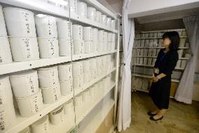 Charnel house of A-bomb mound in Hiroshima shown to press