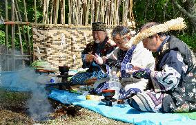 Ainu people in Hokkaido commemorate ancestors
