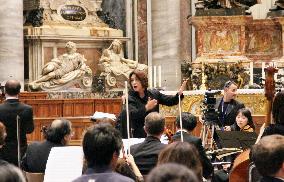 Japan's Nishimoto conducts at music mass at St. Peter's Basilica