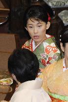 Women legislators in kimono attend Diet opening