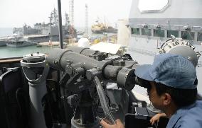 Japanese warship on antipiracy duty at port in Djibouti