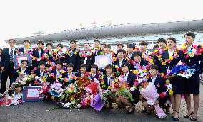 N. Korea's U-17 soccer team returns home after World Cup victory