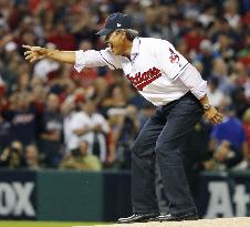 Baseball: Dennis Martinez tosses 1st pitch