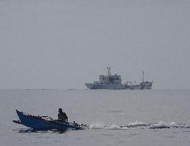 Chinese Coast Guard enforcing fishing ban in Scarborough Shoal lagoon