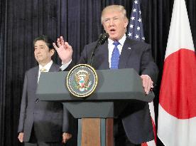 Abe, Trump stand together after N. Korea missile launch