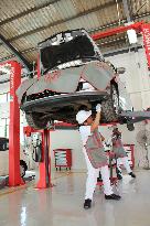 Honda's car repair facility in Yangon