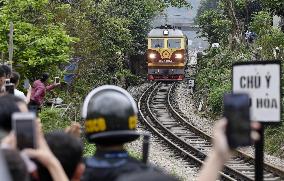 Kim Jong Un on way home